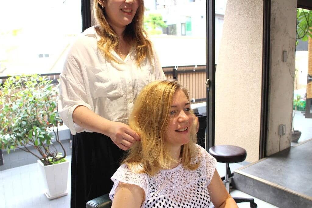 5 A girl getting her hair fix